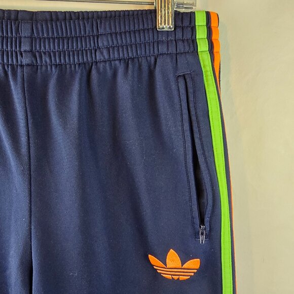 Adidas Originals Sweatpants Mens Small Blue Track Pants Neon Stripe Trefoil Logo - Picture 4 of 12